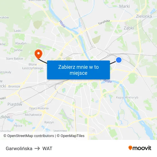 Garwolińska to WAT map