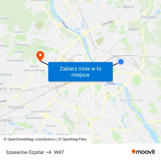 Szaserów - Szpital to WAT map
