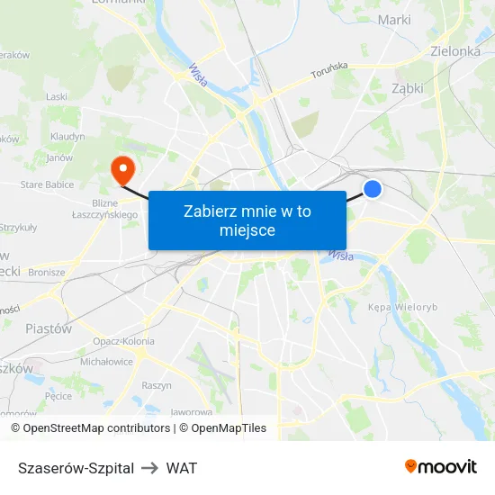 Szaserów - Szpital to WAT map