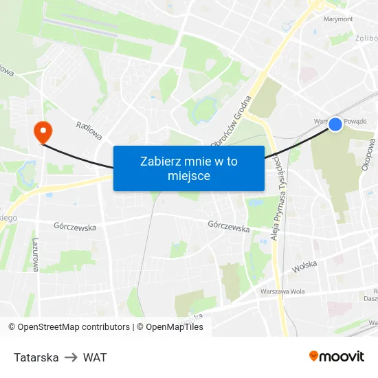 Tatarska to WAT map