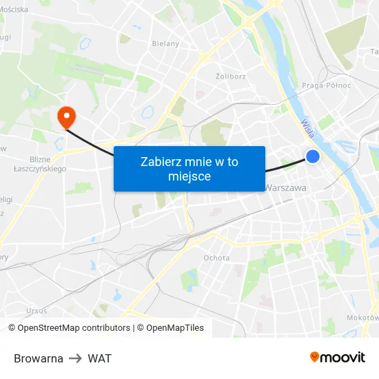 Browarna to WAT map