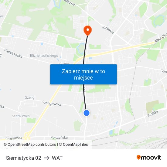 Siemiatycka 02 to WAT map