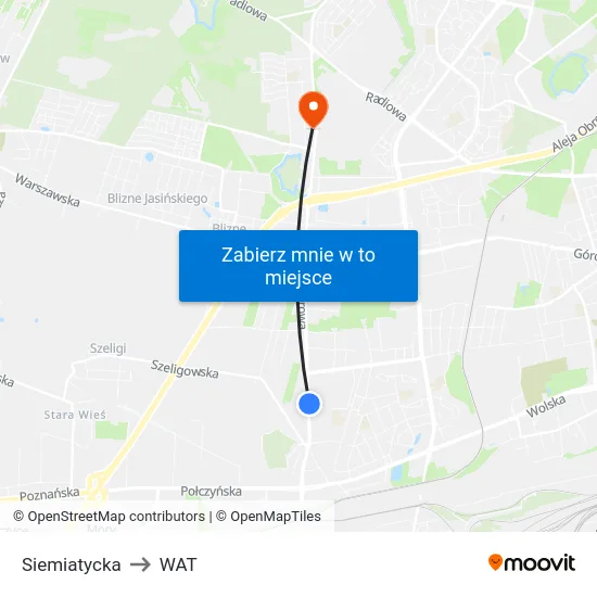 Siemiatycka to WAT map