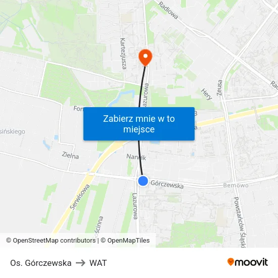 Os. Górczewska to WAT map
