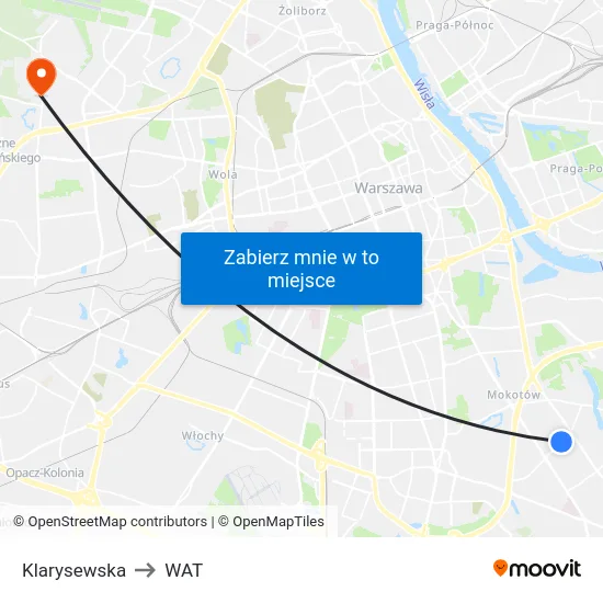 Klarysewska to WAT map
