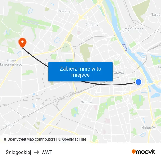 Śniegockiej to WAT map