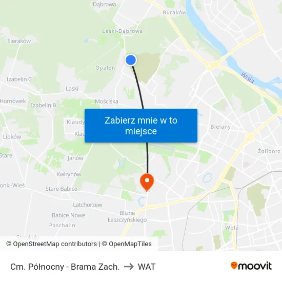 Cm. Północny - Brama Zach. to WAT map