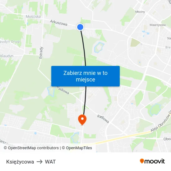 Księżycowa to WAT map