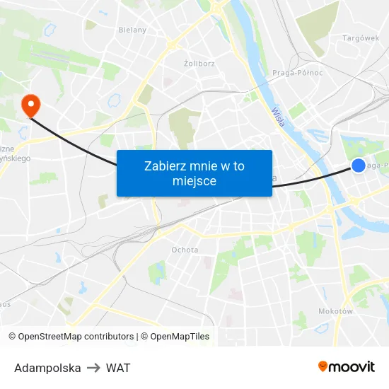 Adampolska to WAT map