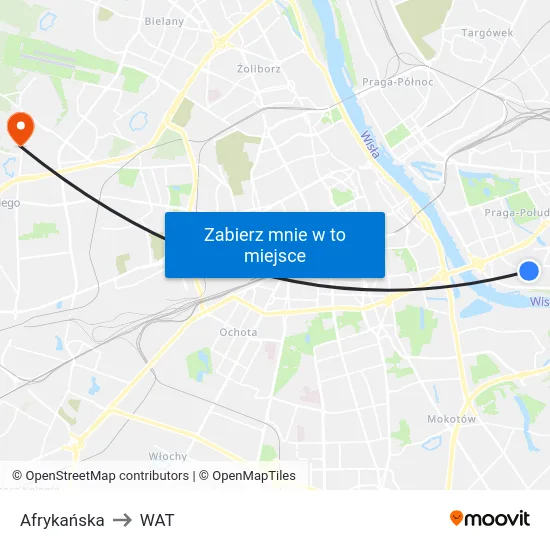 Afrykańska to WAT map