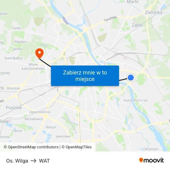 Os. Wilga to WAT map