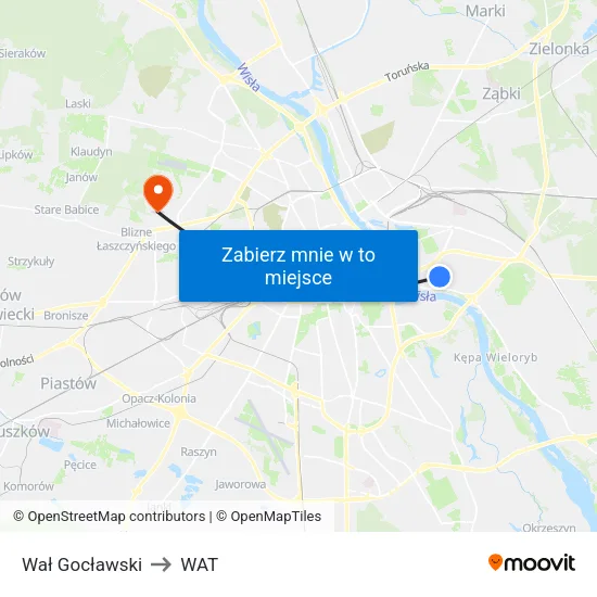 Wał Gocławski to WAT map