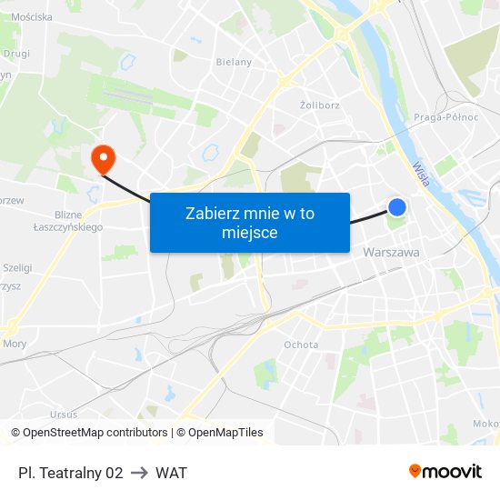 Pl. Teatralny 02 to WAT map
