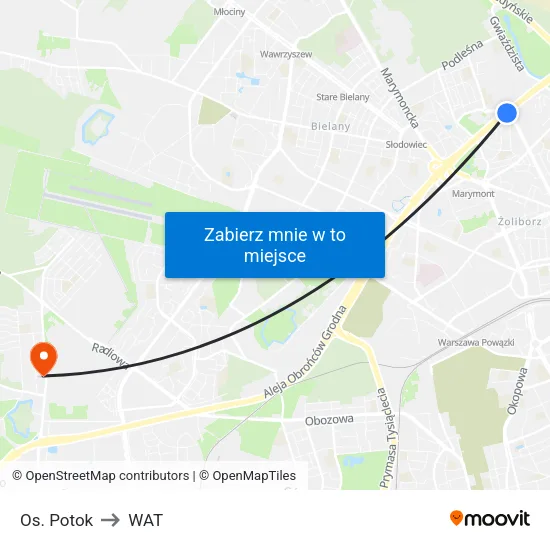 Os. Potok to WAT map