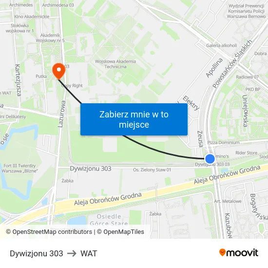 Dywizjonu 303 to WAT map