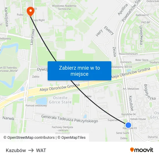 Kazubów to WAT map