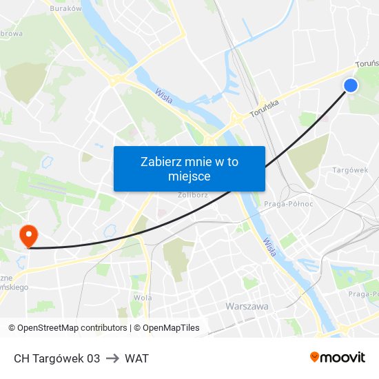 CH Targówek 03 to WAT map
