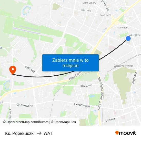 Ks. Popiełuszki to WAT map