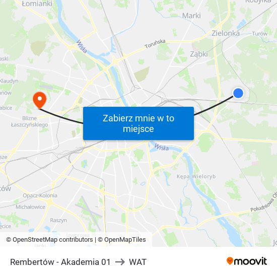 Rembertów-Akademia to WAT map