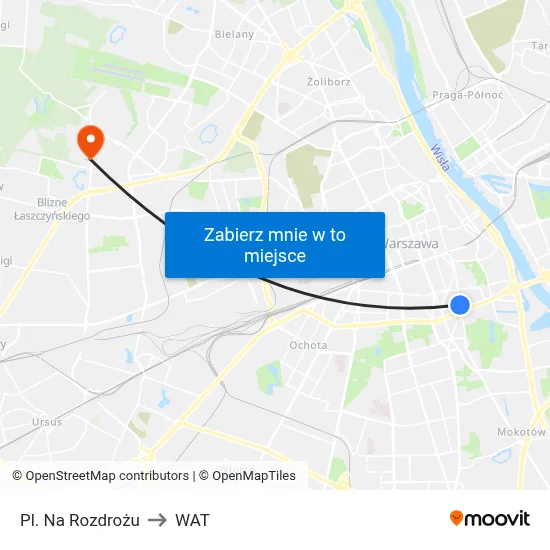 Pl. Na Rozdrożu to WAT map