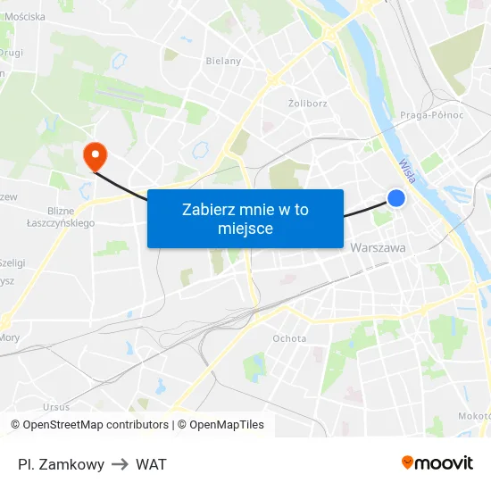 Pl. Zamkowy to WAT map