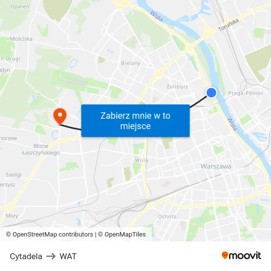 Cytadela to WAT map