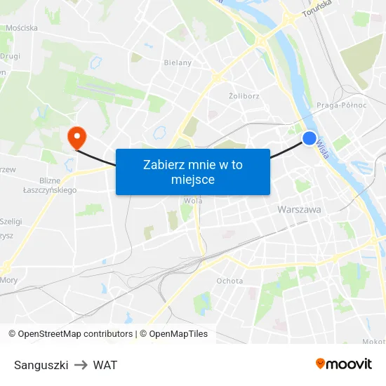Sanguszki to WAT map