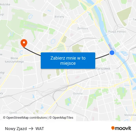 Nowy Zjazd to WAT map