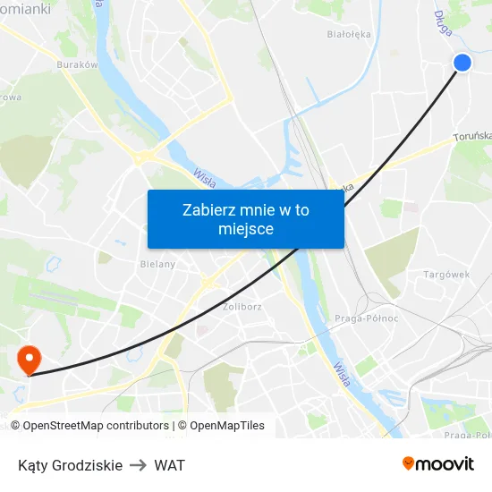 Kąty Grodziskie to WAT map