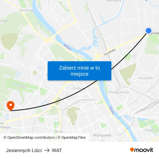 Jesiennych Liści to WAT map