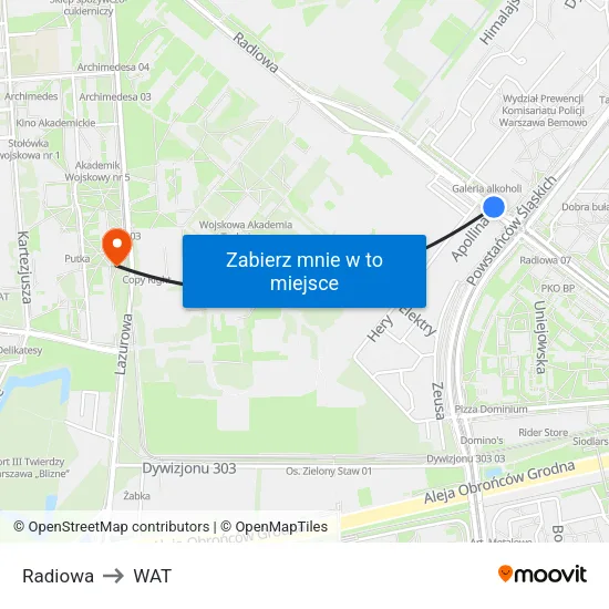 Radiowa to WAT map