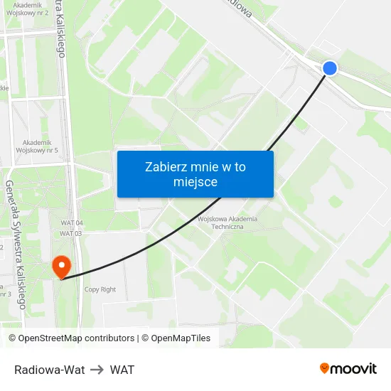 Radiowa - WAT to WAT map