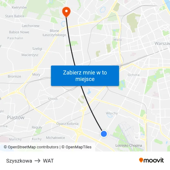 Szyszkowa to WAT map