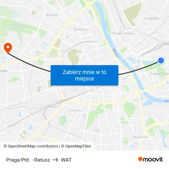 Praga-Płd. - Ratusz to WAT map