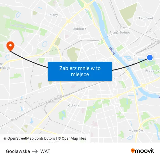 Gocławska to WAT map
