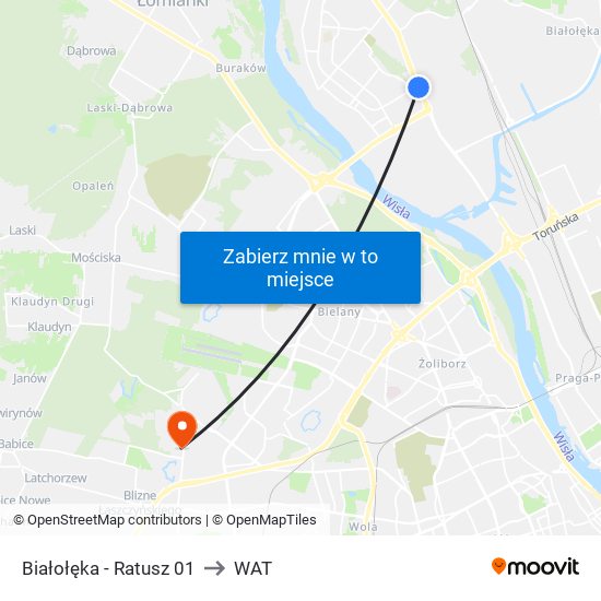 Białołęka - Ratusz 01 to WAT map