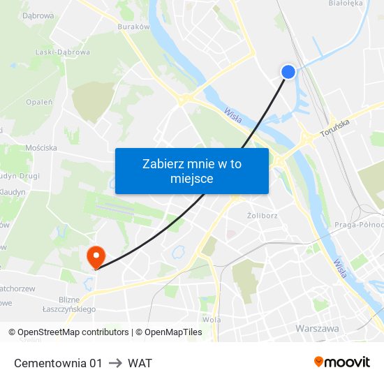 Cementownia to WAT map