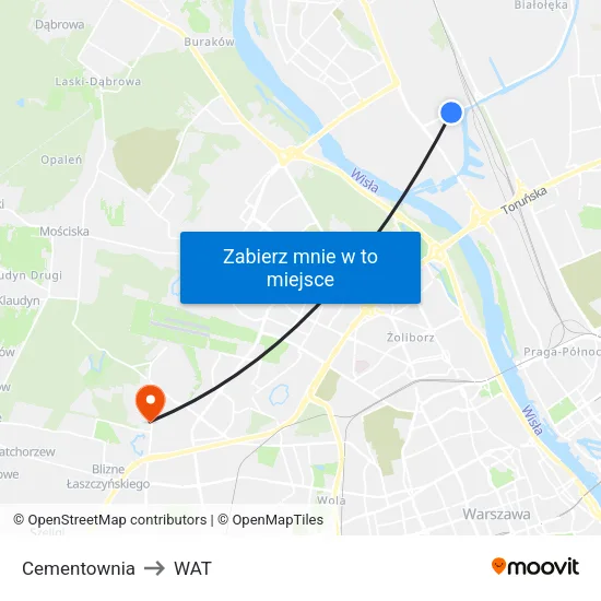Cementownia to WAT map