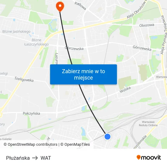 Płużańska to WAT map