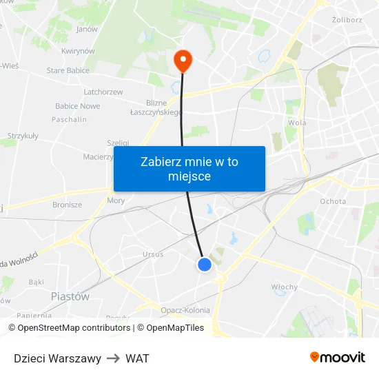 Dzieci Warszawy to WAT map