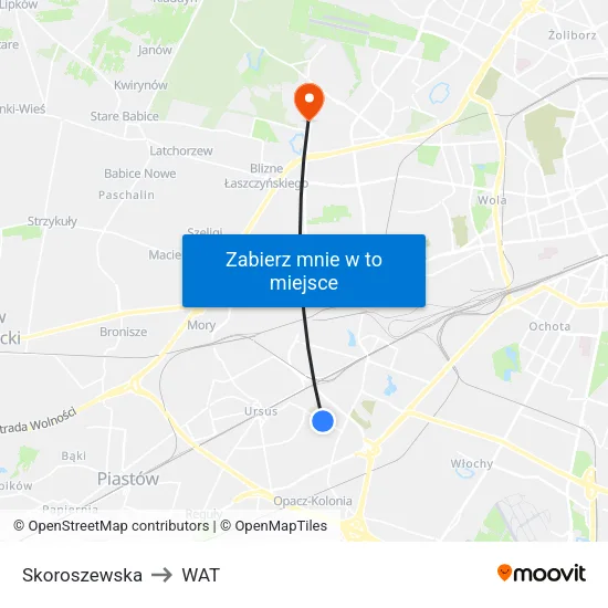 Skoroszewska to WAT map
