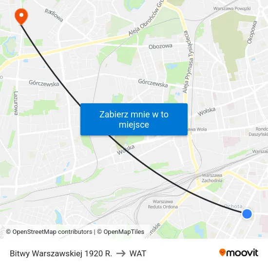 Bitwy Warszawskiej 1920 R. to WAT map
