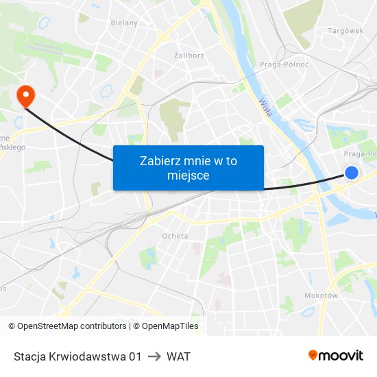 Stacja Krwiodawstwa 01 to WAT map