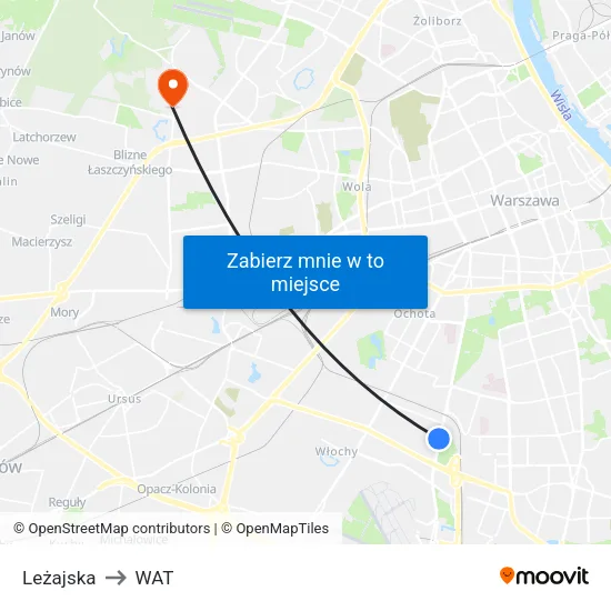 Leżajska to WAT map