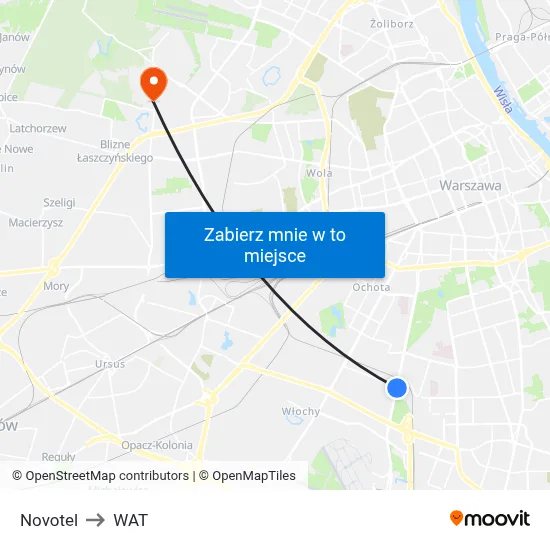 Novotel to WAT map