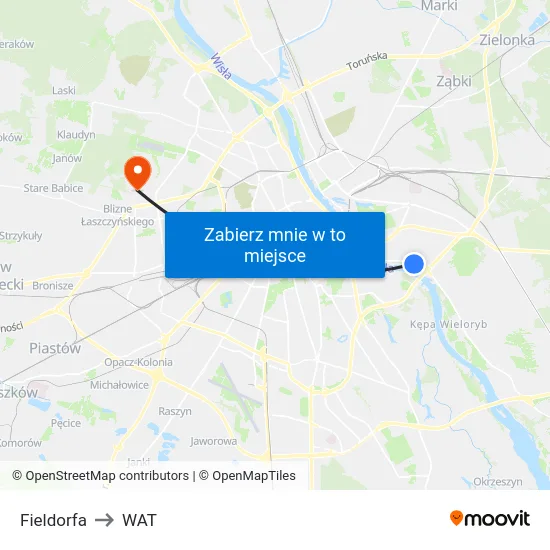 Fieldorfa to WAT map
