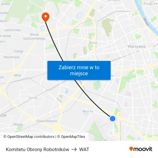 Komitetu Obrony Robotników to WAT map
