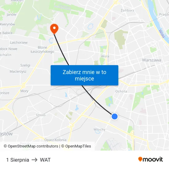 1 Sierpnia to WAT map