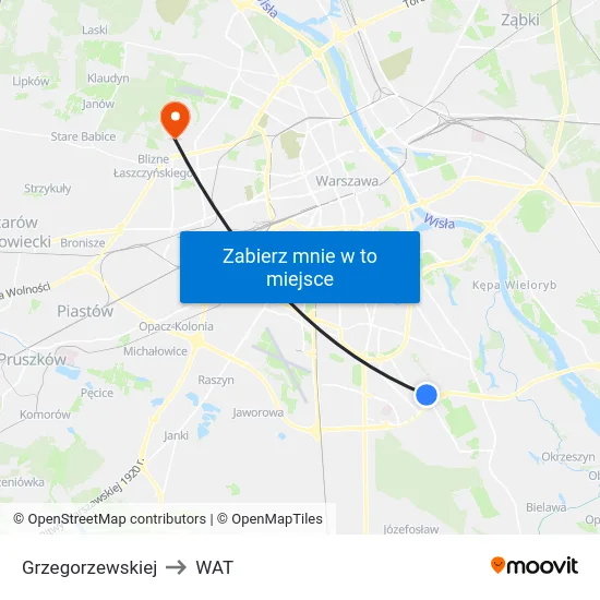 Grzegorzewskiej to WAT map