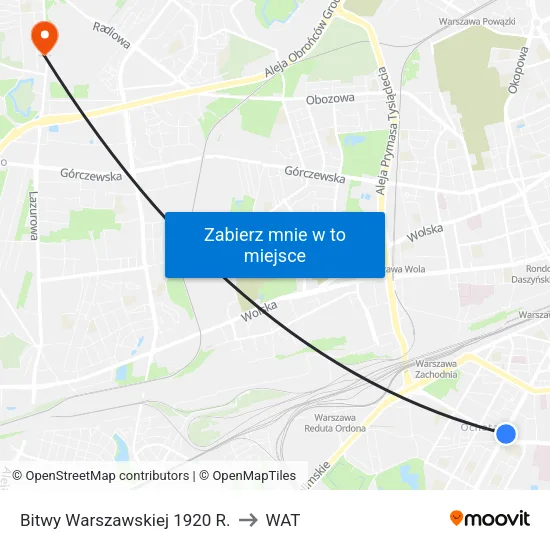 Bitwy Warszawskiej 1920 R. to WAT map